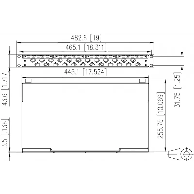 Metz mecatech VIK 24-Port LC-Duplex OM4 Πάνελ patch LWL, 1U, 19 ιντσών, Ανοιχτό γκρι 1504507524-E