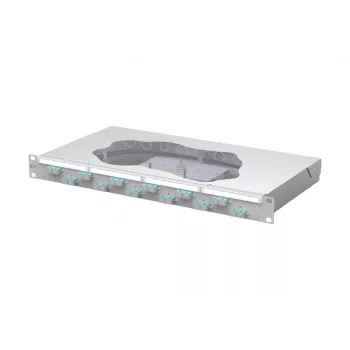 METZ CONNECT Πάνελ patch συγκόλλησης 12xSC Duplex OM3, 1U, Ανοιχτό γκρι 150455BA12-F