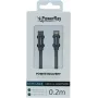 PowerRay Καλώδιο δεδομένων USB-C σε Lightning 0,2m Ύφασμα Γκρι PR-DCCL020TGY