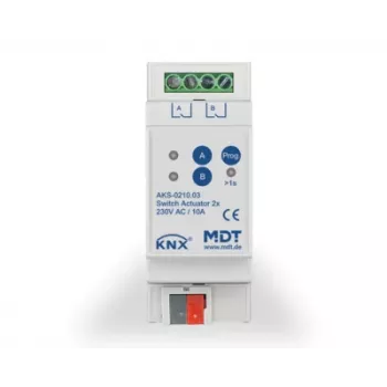 MDT KNX Ενεργοποιητής φωτισμού 2πλός, 2TE REG, 10A, 230V AC AKS-0210.03