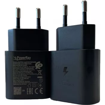 PowerRay PR-TA800EBE 18W USB-C PD Φορτιστής τοίχου, EU 2-Pin, Μαύρο, Bulk