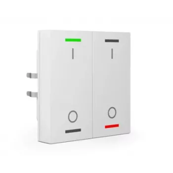 MDT BE-TAL55T2.B1 KNX Αισθητήρας αφής 2 απλών με RGBW οπίσθιο φωτισμό και αισθητήρα θερμοκρασίας, Καθαρό λευκό γυαλιστερό