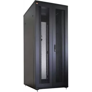 IT-BUDGET 19 ιντσών Βάση διακομιστή SRK Πλήρες σετ 42U 800x1000 mm διάτρητες διπλές πόρτες μπροστά και πίσω 4 ενεργοί ανεμιστήρες PDU ράφια προ-συναρμολογημένο Μαύρο 99ITB19SRK42810DTSM