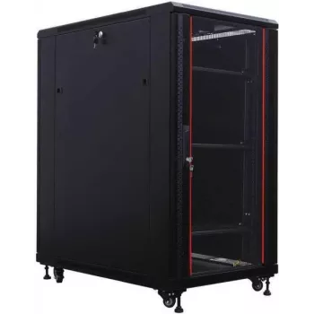 IT-BUDGET 19 ιντσών Server Rack SRK - 27U - 800x1000 mm - Πόρτα γυαλιού/χάλυβα - Καλώδια καναλιών - Flatpack - Μαύρο 90ITB19SRK27810GSN