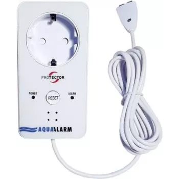 M-E MODERN-ELECTRONICS ME WA-5 Ανιχνευτής νερού με ενσωματωμένη πρίζα, 230V, 2m καλώδιο αισθητήρα, Ηχητικός συναγερμός >85dB, Κόκκινο LED, Μεταγωγή πρίζας Schuko 16A