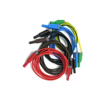 HT INSTRUMENTS KIT TLS-5 Σετ καλωδίων μέτρησης ασφαλείας, 5 καλώδια, 2 m, 4mm βύσματα μπανάνας ασφαλείας επαφής, CAT IV 600V / CAT III 1000V, 16 A, Σιλικόνη, Κόκκινο/Μαύρο/Μπλε/Πράσινο/Κίτρινο 2008250
