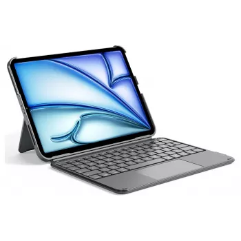 DIGISTOR HK Inateck KB04122 Θήκη πληκτρολογίου με touchpad για iPad 11 ιντσών A16 / Air M3-M2 / Pro, αφαιρούμενη, φωτιζόμενη, QWERTZ γερμανική διάταξη, γκρι γραφίτη