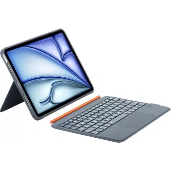 DIGISTOR HK Inateck KB04122 Θήκη πληκτρολογίου με touchpad για iPad 11 ιντσών A16 / Air M3-M2 / Pro, αφαιρούμενη, φωτιζόμενη, QWERTZ γερμανική διάταξη, γκρι γραφίτη