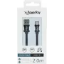 PowerRay Καλώδιο Δεδομένων PR-DCUC200TBK, USB-A σε USB-C, 2,0 m, Ύφασμα Μαύρο, Blister