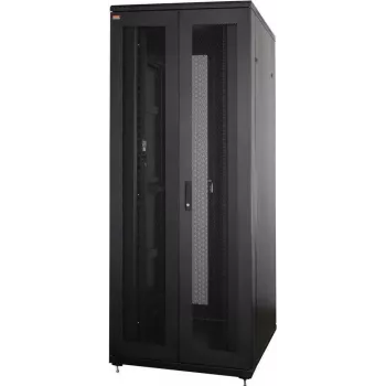 IT-BUDGET 19 inch Server Rack SRK - 42U - 800x1000 mm - Διάτρητες Διπλές Πόρτες Μπροστά και Πίσω - Καλώδια Διέλευσης - Flatpack - Μαύρο 90ITB19SRK42810DTSN