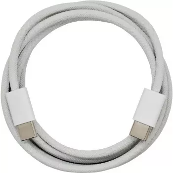 PowerRay Καλώδιο δεδομένων και φόρτισης USB-C σε USB-C, 60W PD, Νάιλον πλέξη, 1m, Λευκό, Bulk 4260357351156