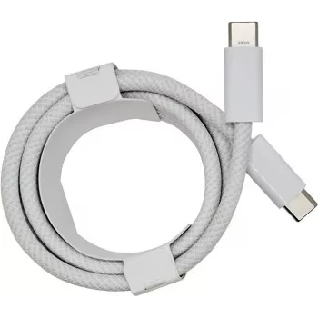 PowerRay USB-C σε USB-C 240W Νάιλον πλεκτό καλώδιο, 2m, Λευκό, Bulk 4260357351163