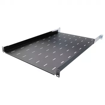 IT-BUDGET 19-ιντσών Ράφι rack / Βάση συσκευής - 40 kg αντοχή - 750 mm βάθος - Ρυθμιζόμενη τοποθέτηση βάθους - Μαύρο (90ITB19FB750S)