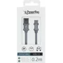 PowerRay Καλώδιο δεδομένων PR-DCUC020TGY, USB-A σε USB-C, 0,2 m, Ύφασμα γκρι, Blister