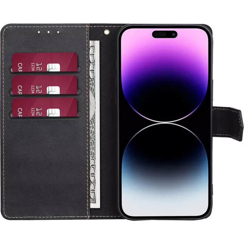 CYOO Premium BookCase Θήκη πορτοφόλι για Apple iPhone 14 Pro Max – Μαύρο CY122794