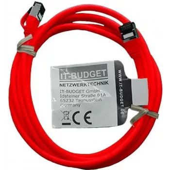 IT-BUDGET Full Copper Premium Καλώδιο Patch – Slim AWG 28 – Cat.8.1 – 2000 MHz – halogen-free – PoE+ – 40 Gbit – Κόκκινο – 3 m (90ITBSLIM81PK3R)