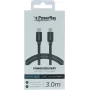 PowerRay Καλώδιο USB-C σε Lightning πλεκτό 3m Ύφασμα Γκρι PR-DCCL300TGY