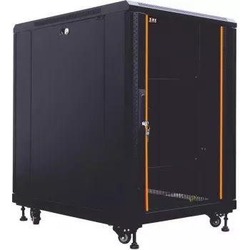 IT-BUDGET Ερμάριο δικτύου 19 inch SRK - 12U - 600x800 mm - Πόρτα γυαλιού/χάλυβα - Συναρμολογημένο - Μαύρο (99ITB19SRK1268GSNM)