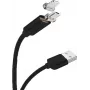 CYOO Μαγνητικό καλώδιο φόρτισης και δεδομένων USB – 2 σε 1 Micro USB & Lightning σε USB – 1m – Μαύρο