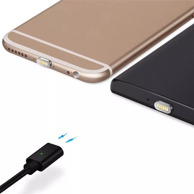 CYOO Μαγνητικό καλώδιο φόρτισης και δεδομένων USB – 2 σε 1 Micro USB & Lightning σε USB – 1m – Μαύρο