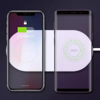CYOO CY120899 Mini Dual Βάση επαγωγικής φόρτισης κινητού – Λευκό – Πρότυπο Qi