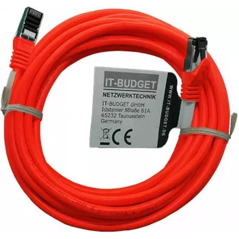 IT-BUDGET Καλώδιο patch Cat.8.1 S/FTP, 5 m, κόκκινο, 40 Gbps, καθαρός χαλκός, LSZH, PoE+ 90ITBFLEX81PK5R