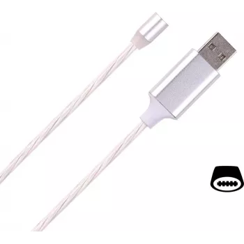 CYOO Flow Light Magnet Καλώδιο USB Type-C 1m λευκό LED καλώδιο φόρτισης συγχρονισμού δεδομένων CY121476