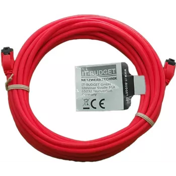 IT-BUDGET Καλώδιο patch Premium καθαρού χαλκού - Slim AWG 28 - Cat.8.1 - 2000 MHz - χωρίς αλογόνα - PoE+ - 40GBit - κόκκινο - 5 m (90ITBSLIM81PK5R)