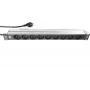 LIEBERNETZ Silence Rack 19 ιντσών Πολύπριζο 9 θέσεων, καλώδιο 2m, μαύρο/ασημί 90LNSDL199S