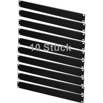 IT-BUDGET SPAR-PACK 10x 19 ιντσών Rack-Blindplatten 1U μαύρο ατσάλι ZAA90ITBBP1HES