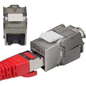IT-BUDGET RJ45 Business Keystone Module Cat.6A θωρακισμένο χωρίς εργαλεία Small Form Factor με καπάκι προστασίας σκόνης PoE+ (90ITBKM6ASS)