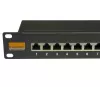 IT-BUDGET 19 ιντσών Cat.6A θωρακισμένο 24-port Patch Panel, κοντό σχήμα, PoE+ capable, 1U, μαύρο 90ITBPP6A1S