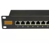 IT-BUDGET 19 ιντσών Cat.6A θωρακισμένο 24-port Patch Panel, κοντό σχήμα, PoE+ capable, 1U, μαύρο 90ITBPP6A1S