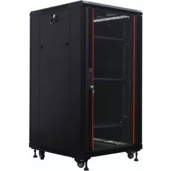 IT-BUDGET 19 ιντσών Ερμάριο δικτύου SRK - 22U - 600x800 mm - Γυάλινη/ατσάλινη πόρτα - Flatpack - Μαύρο (90ITB19SRK2268GSN)