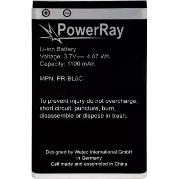 PowerRay Μπαταρία PR-BL5C για Nokia E50, N70, N91, 6600, 1100 mAh, Bulk