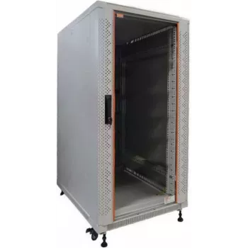 IT-BUDGET 19 ιντσών Ερμάριο δικτύου SRK - 22U - 600x600 mm - Γυάλινη/ατσάλινη πόρτα - Flatpack - Ανοιχτό γκρι 90ITB19SRK2266GGN