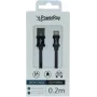 PowerRay Καλώδιο δεδομένων/φόρτισης USB-A σε Lightning 0,2m Υφασμάτινο Μαύρο PR-DCUL020TBK