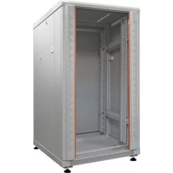 IT-BUDGET 19 ιντσών Ερμάριο δικτύου SRK, 18U, 600x600 mm, Γυάλινη/ατσάλινη πόρτα, Flatpack, Ανοιχτό γκρι 90ITB19SRK1866GGN