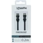 PowerRay PR-DCCL020TBK καλώδιο δεδομένων USB-C σε Lightning, 0,2 m, υφασμάτινο μαύρο, blister