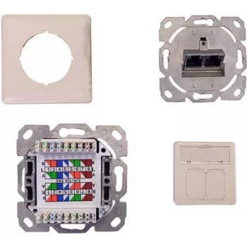 IT-BUDGET SPAR-PACK 10x Cat.6A 2-Port RJ45 πρίζα δεδομένων, οριζόντια εισαγωγή καλωδίου, PoE+, λευκό ZAA90ITBDDRW