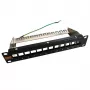 IT-BUDGET Κενό patch panel 10 inch για μονάδες Keystone - 12 θύρες - Θωρακισμένο - 1U - Χωρίς εξαρτήματα - Μαύρο (90ITB10MT12PS)
