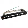 IT-BUDGET Κενό patch panel 10 inch για μονάδες Keystone - 12 θύρες - Θωρακισμένο - 1U - Χωρίς εξαρτήματα - Μαύρο (90ITB10MT12PS)