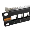 IT-BUDGET Κενό patch panel 10 inch για μονάδες Keystone - 12 θύρες - Θωρακισμένο - 1U - Χωρίς εξαρτήματα - Μαύρο (90ITB10MT12PS)