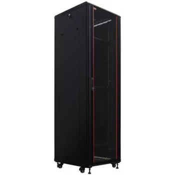 IT-BUDGET Ερμάριο δικτύου SRK 19 inch, 38U, 600x800 mm, πόρτα γυαλιού/χάλυβα, Flatpack, μαύρο 90ITB19SRK3868GSN
