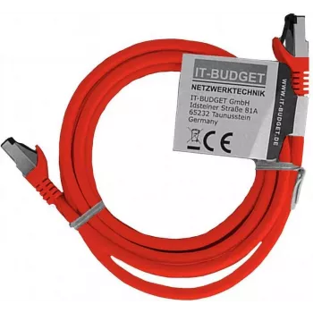 IT-BUDGET Καλώδιο Patch Premium Full Copper - Flex AWG 26 - Cat.8.1 - 2000 MHz - Χωρίς αλογόνα - PoE+ - 40Gbit - Κόκκινο - 3 m 90ITBFLEX81PK3R