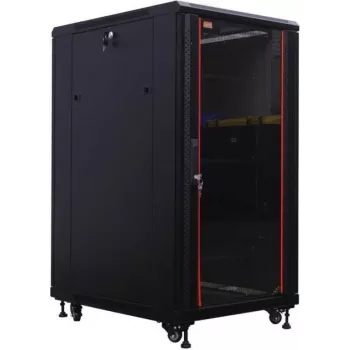 IT-BUDGET Rack διακομιστή 19 ιντσών SRK - 27U - 800x1000 mm - πόρτα γυαλιού/χάλυβα - κανάλια καλωδίων - Συναρμολογημένο - μαύρο 99ITB19SRK27810GSNM