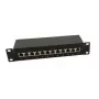 IT-BUDGET Patch Panel 10 ιντσών - Θωρακισμένο - Cat.6A - 500MHz - 12 θύρες RJ45 - PoE+ - 1U - Μαύρο (90ITB10PP6AS)