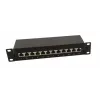 IT-BUDGET Patch Panel 10 ιντσών - Θωρακισμένο - Cat.6A - 500MHz - 12 θύρες RJ45 - PoE+ - 1U - Μαύρο (90ITB10PP6AS)