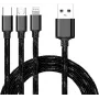 CYOO Καλώδιο φόρτισης και δεδομένων 3 σε 1 USB – Micro USB, USB-C, Lightning – μαύρο