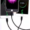 CYOO Καλώδιο φόρτισης και δεδομένων 3 σε 1 USB – Micro USB, USB-C, Lightning – μαύρο